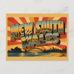 Carte Postale Nouvelle-Galles du Sud Australie Art de voyage vin