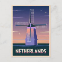 Nouvelle ligne 80s Neon Vaporwave Pays-Bas Windmil