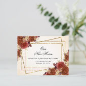 Carte Postale Nouvelle Maison Nouvelle Adresse Fleurs D'Automne (Debout devant)