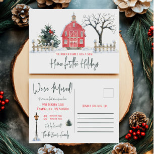 Carte Postale Nouvelle Maison pour les Fêtes, Annonce de Déménag