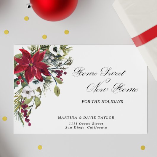 Carte Postale Nouvelle maison pour les fêtes Faire-part de Noël