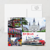 Carte Postale Nouvelle-Orléans, Louisiane (Devant / Derrière)