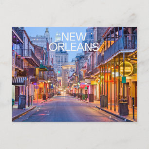Carte Postale Nouvelle-Orléans Louisiane rue Bourbon Nuit