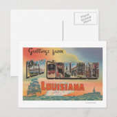 Carte Postale Nouvelle-Orléans, Louisiane - Scènes de grandes le (Devant / Derrière)