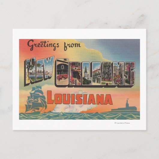 Carte Postale Nouvelle-Orléans, Louisiane - Scènes de grandes le (Devant)