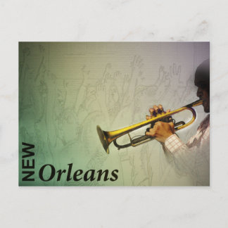 Carte Postale Nouvelle-Orléans Mardi Gras et Jazz Photomanipulat