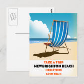 Carte Postale Nouvelle plage de Brighton Merseyside (Devant / Derrière)