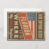 Carte Postale Nouvelle plage de Smyrna Floride (Devant / Derrière)