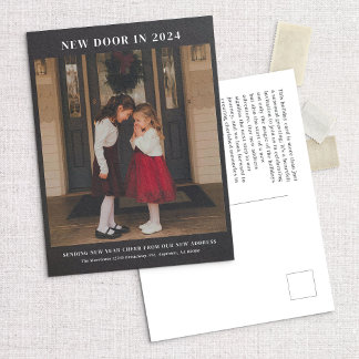 Carte postale nouvelle porte 24 Faire-part de démé