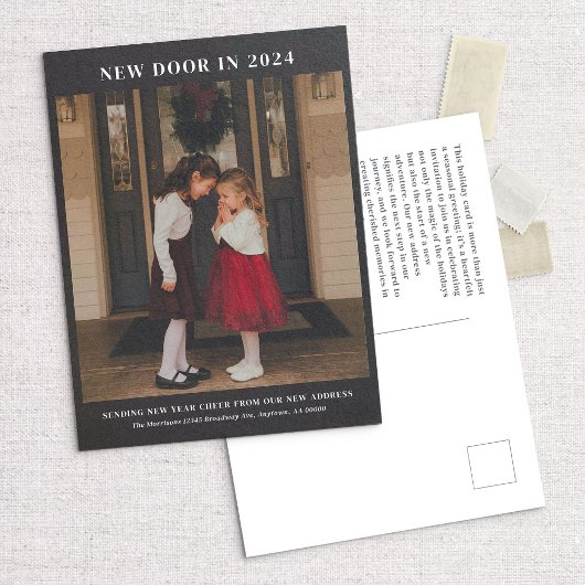 Carte postale nouvelle porte 24 Faire-part de démé