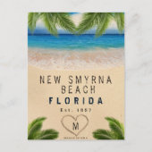 Carte Postale Nouvelle Smyrna Beach Floride Sand Tropical Palm F (Devant)