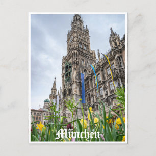 Carte Postale Nouvelle tour de l'Hôtel de Ville à Munich, Allema