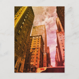 Carte Postale Nouvelle-York NYC ville couleur vintage