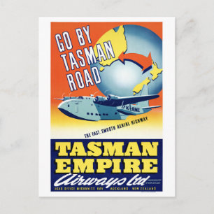 Carte Postale Nouvelle-Zélande Go By Tasman Road Poster vintage
