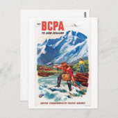 Carte Postale Nouvelle-Zélande Poster vintage restauré (Devant / Derrière)