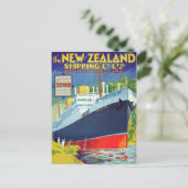 Carte Postale Nouvelle-Zélande Poster Vintage voyage restauré (Debout devant)