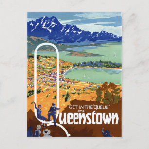 Carte Postale Nouvelle-Zélande Queenstown Poster Vintage voyage