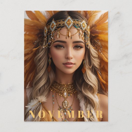 Carte Postale *~* NOVEMBRE AP53 Coiffe Pierre de naissance Topaz (Devant)