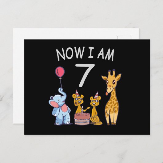 Carte Postale Now I, 7 ans d'or 7th Birthday (Devant / Derrière)