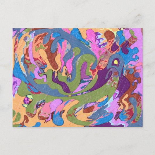 Carte Postale "Noyer" l'art Abstrait (Devant)