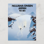 Carte Postale Nozawa Onsen Japon imprimé ski. (Devant)
