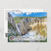 Carte Postale NP de Yellowstone - Chutes de Lower Yellowstone (Devant / Derrière)