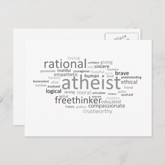 Carte Postale Nuage athée (Devant / Derrière)