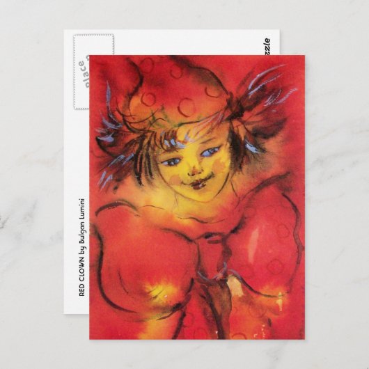 CARTE POSTALE NUAGE AVEC RIBBON ROUGE (Devant / Derrière)