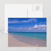 Carte Postale Nuage dans le ciel bleu sur la plage de sable (Devant / Derrière)
