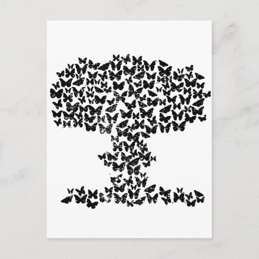 Carte Postale Nuage de champignons de papillons (Devant)