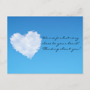 Carte Postale Nuage de coeur souple 3D. Pense à toi !