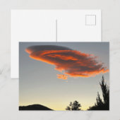 Carte Postale Nuage de coucher de soleil à Reno Nevada (Devant / Derrière)