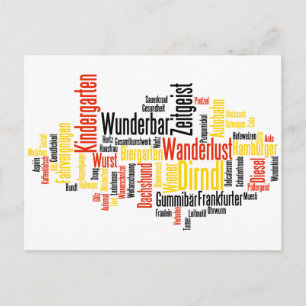 Carte Postale Nuage de mots allemand - Deutsche Wortwolke