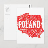 Carte Postale Nuage de mots avec des termes polonais dans une fo (Devant / Derrière)