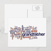 Carte Postale Nuage de mots Grand-père (Devant / Derrière)