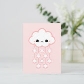 Carte Postale Nuage de neige rose mou (Debout devant)