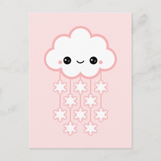 Carte Postale Nuage de neige rose mou (Devant)