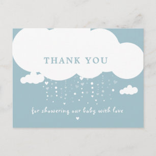 Carte Postale Nuage de pluie mignon Remerciements Baby Shower