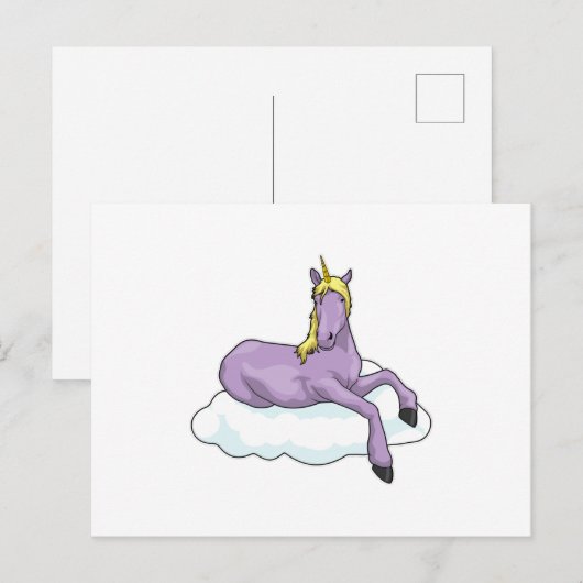 Carte Postale Nuage Licorne (Devant / Derrière)