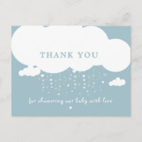 Nuage Mignon Pluie de Cœurs Remerciements Baby Sho