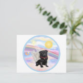 Carte Postale Nuages - Ange Pug Noir (Debout devant)
