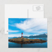 Carte Postale Nuages au-dessus d'un phare près d'Ushuaia, Argent (Devant / Derrière)