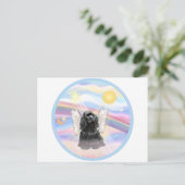 Carte Postale Nuages - Black Cocker Spaniel (Debout devant)