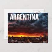 Carte Postale Nuages, Coucher De Soleil Et Rouge (Devant / Derrière)