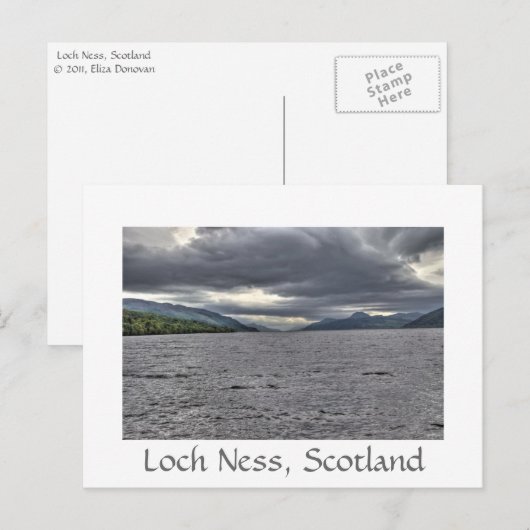 Carte Postale Nuages d'acier de Loch Ness (Devant / Derrière)