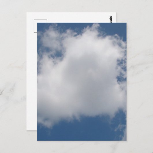 Carte Postale Nuages de Cumulus Puffy dans le ciel bleu (Devant / Derrière)