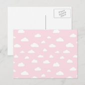 Carte Postale Nuages de dessin blanc sur Motif Arrière - plan ro (Devant / Derrière)