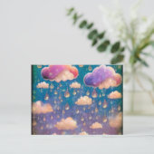 Carte Postale Nuages de pluie de cristal rose (Debout devant)