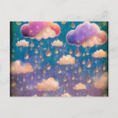 Carte Postale Nuages de pluie en cristal rose (Devant)