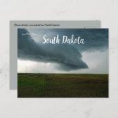 Carte Postale Nuages de tempête sur un terrain dans le Dakota du (Devant / Derrière)